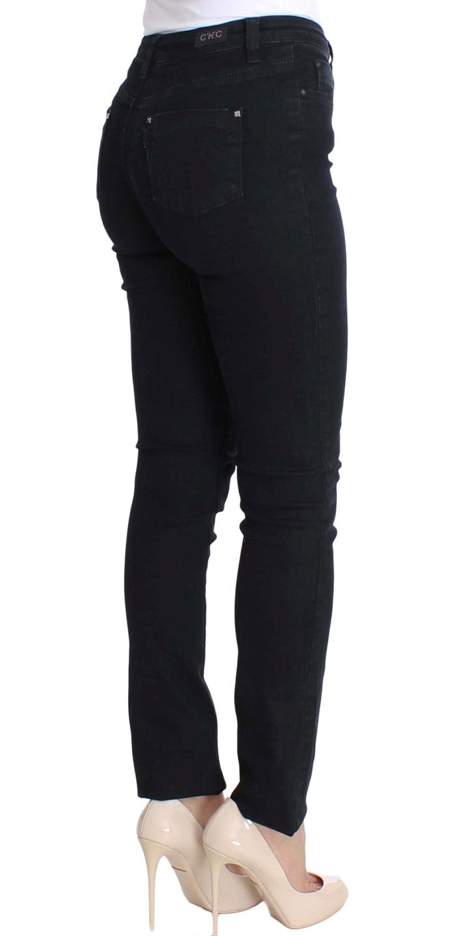Black Cotton Stretch Slim Fit Jeans