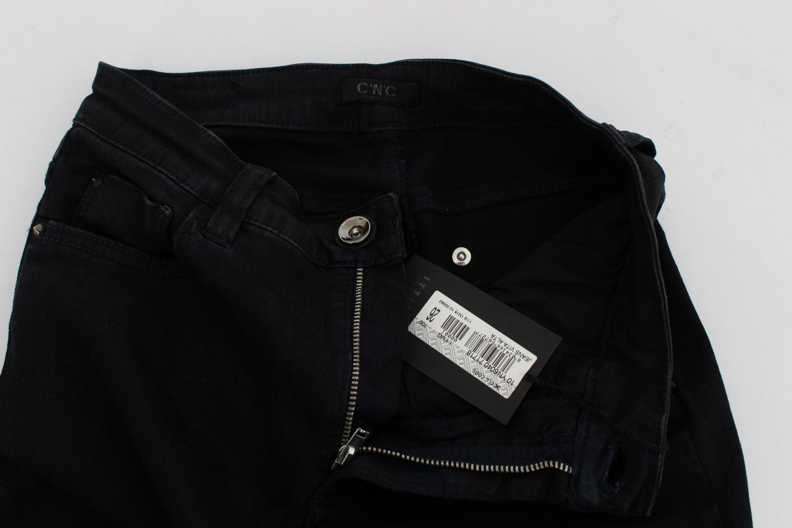 Black Cotton Stretch Slim Fit Jeans