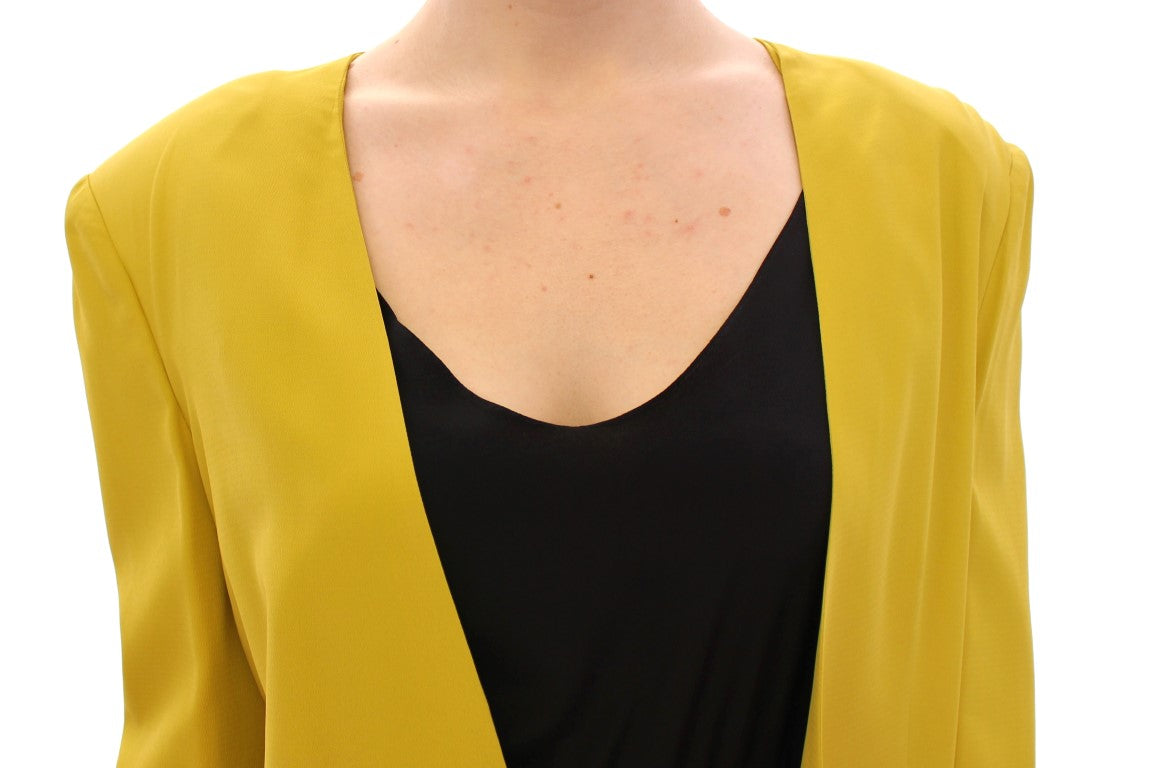 Mustard Yellow Silk Blazer Jacket