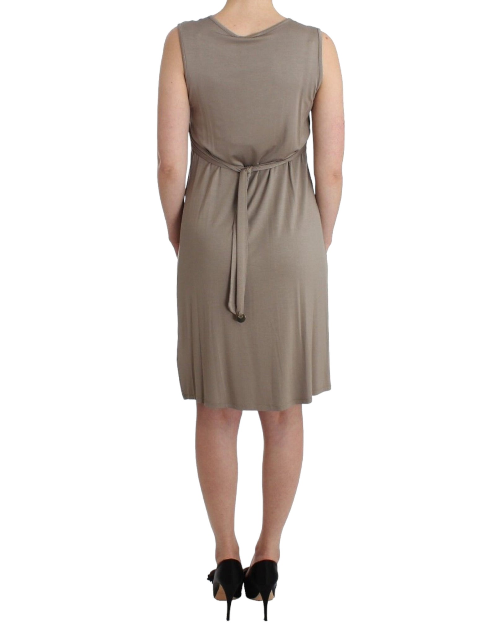Khaki studded sheath dress