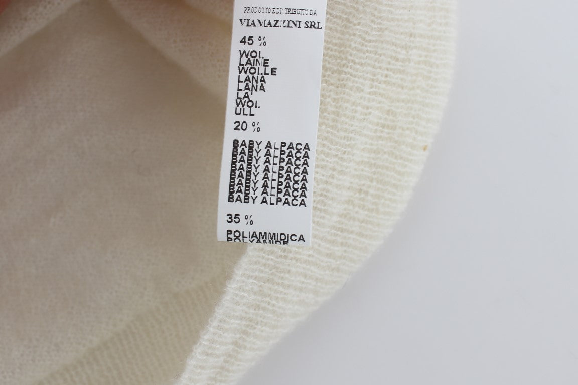 White Wool Blend Sweater Cardigan