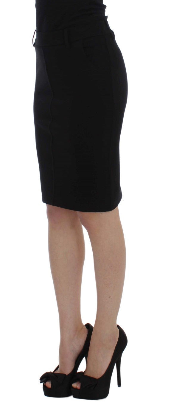 Black Straight Pencil Skirt