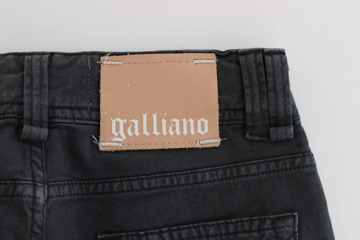 Blue Wash Cotton Blend Slim Fit Bootcut Jeans