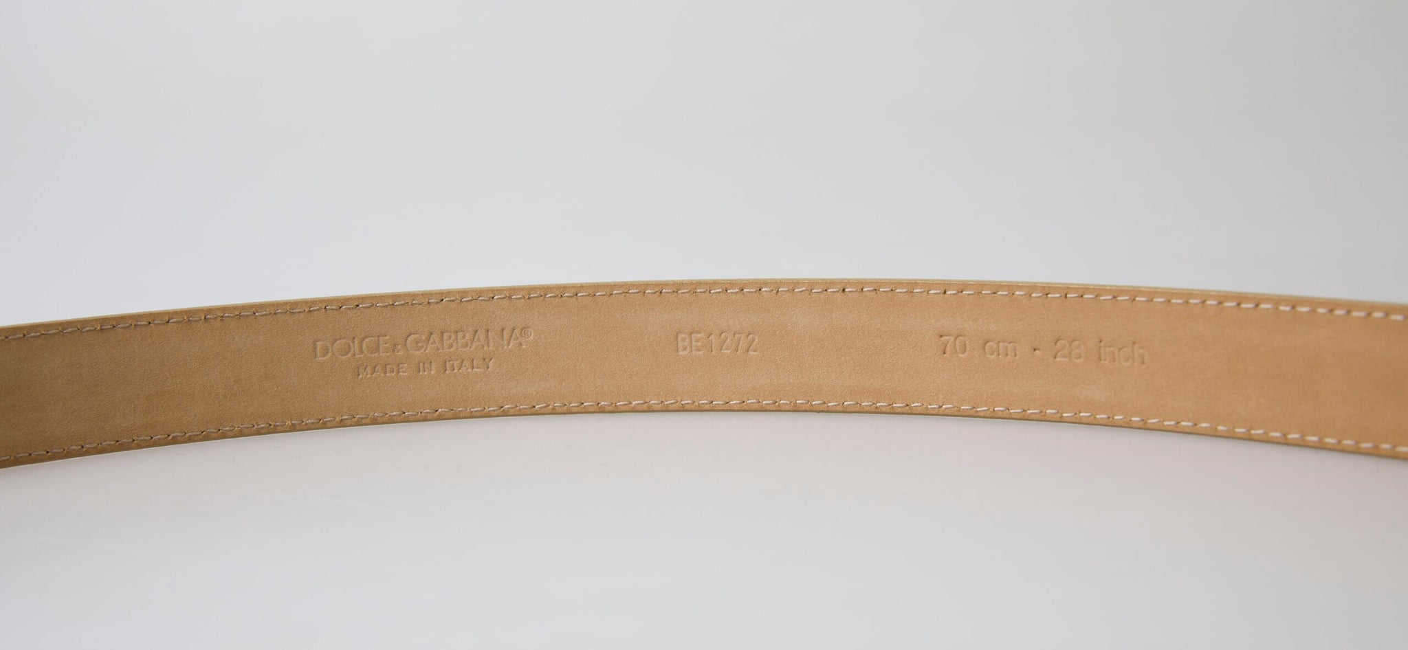 Dolce & Gabbana Gold Leather DG Crystal Buckle Cintura Belt