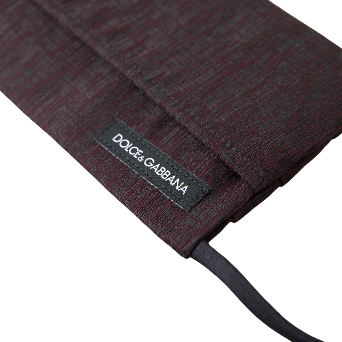 Dolce & Gabbana Maroon Pleated Elastic Ear Strap Face Mask