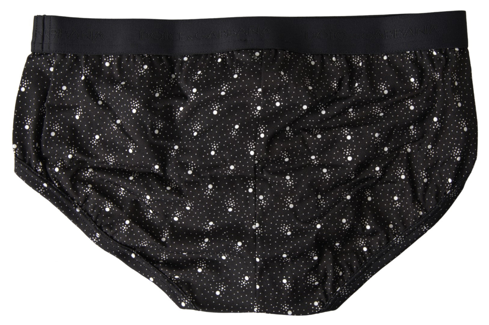 Dolce & Gabbana Black Dotted Cotton Brandon Briefs Underwear