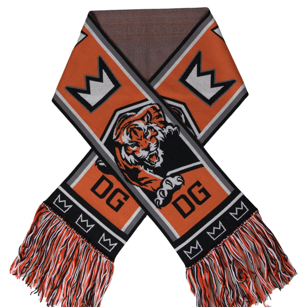 Dolce & Gabbana Multicolor Wool DG Royals Wrap Fringe Scarf