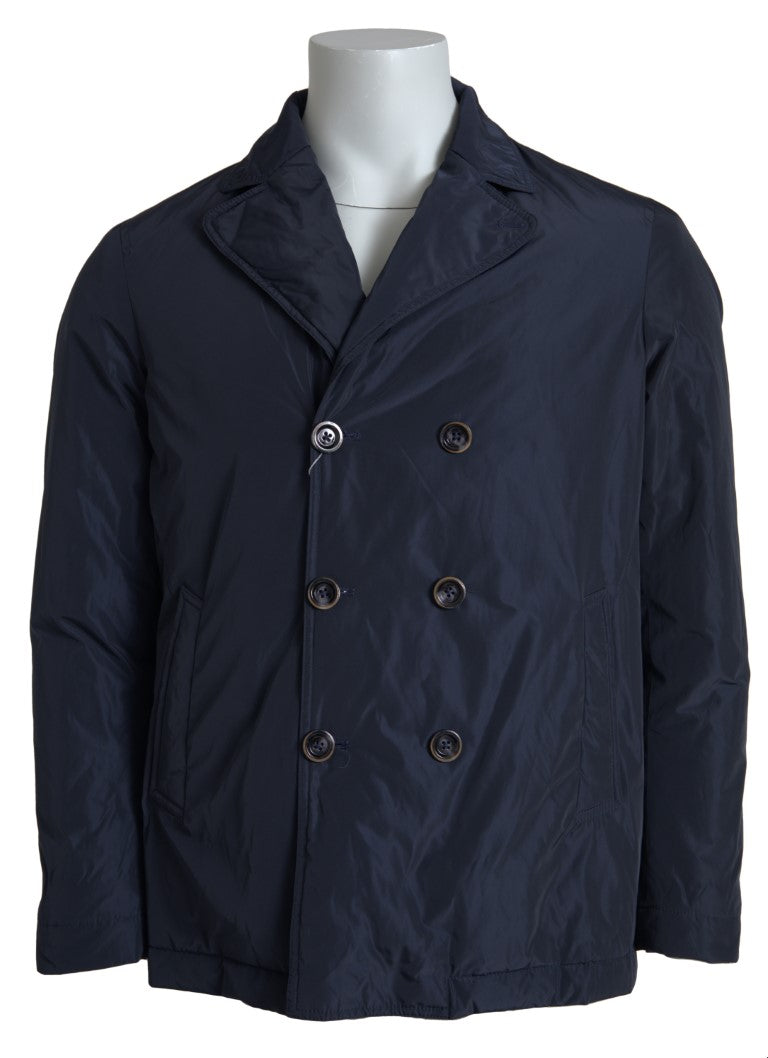 Domenico Tagliente Blue Polyester Long Sleeve Jacket