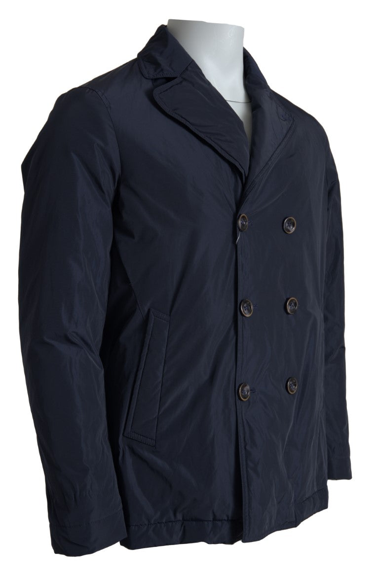 Domenico Tagliente Blue Polyester Long Sleeve Jacket
