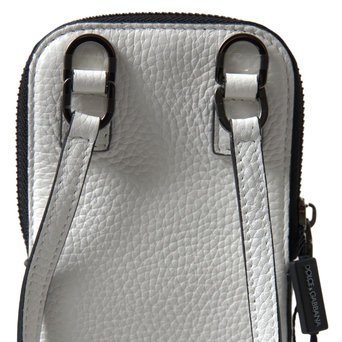 Dolce & Gabbana White Leather Purse Crossbody Sling Phone Bag