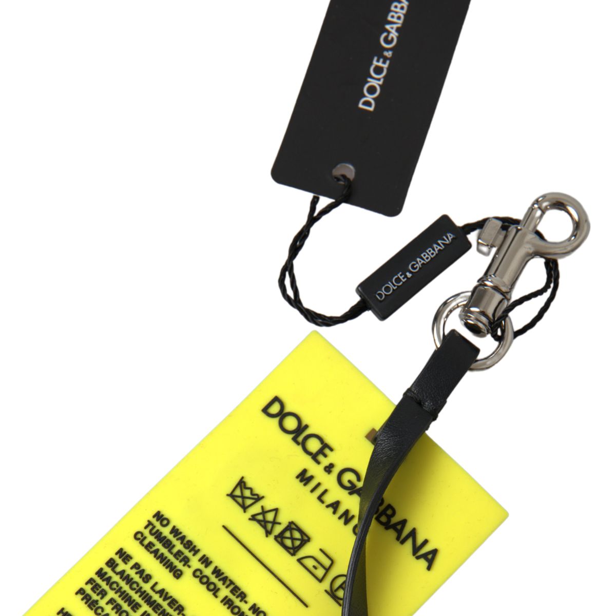 Dolce & Gabbana Yellow Silicone DG Logo Gold Brass Keyring Keychain