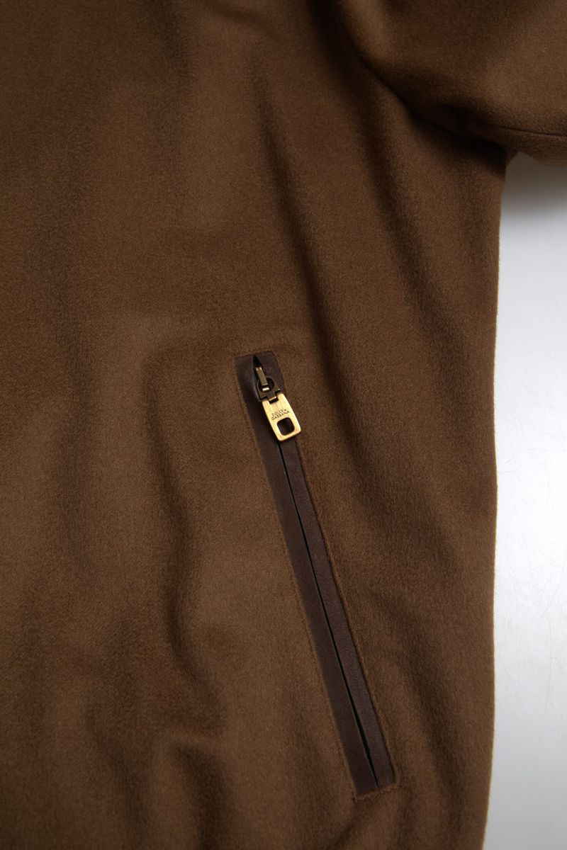 Dolce & Gabbana Brown Cashmere Full Zip Bomber Men Jacket