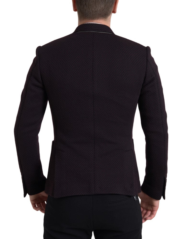 Dolce & Gabbana Black Logo Embroidery Double Breasted Blazer