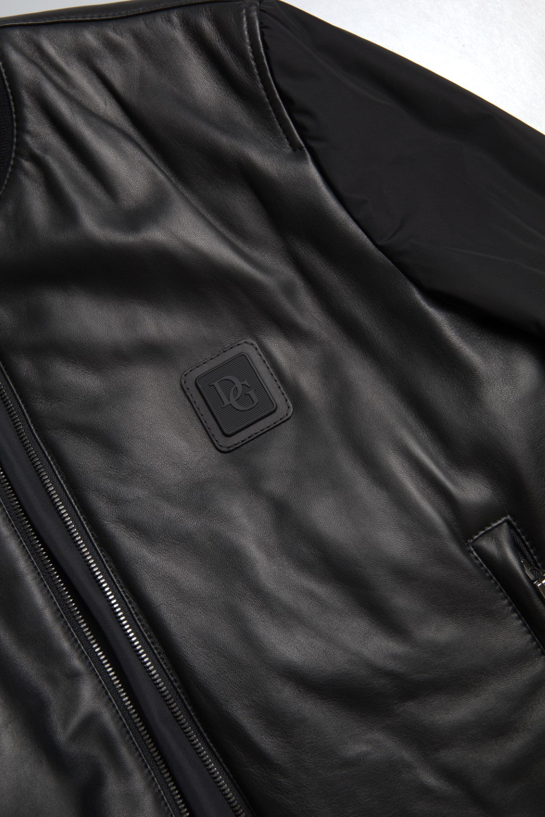Dolce & Gabbana Black Polyester Full Zip Bomber Coat Jacket