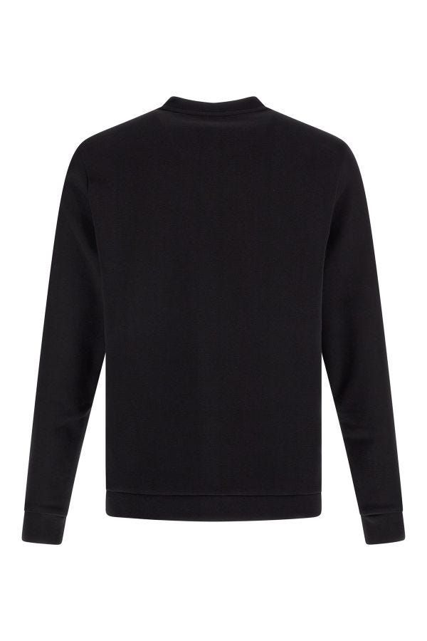 Black Cotton Logo Details Sweatshirt