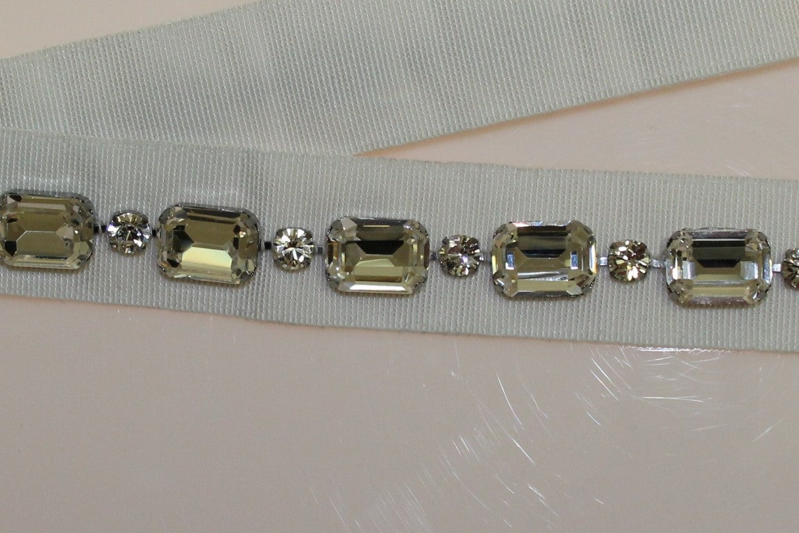 White Crystal Stones Waist Belt