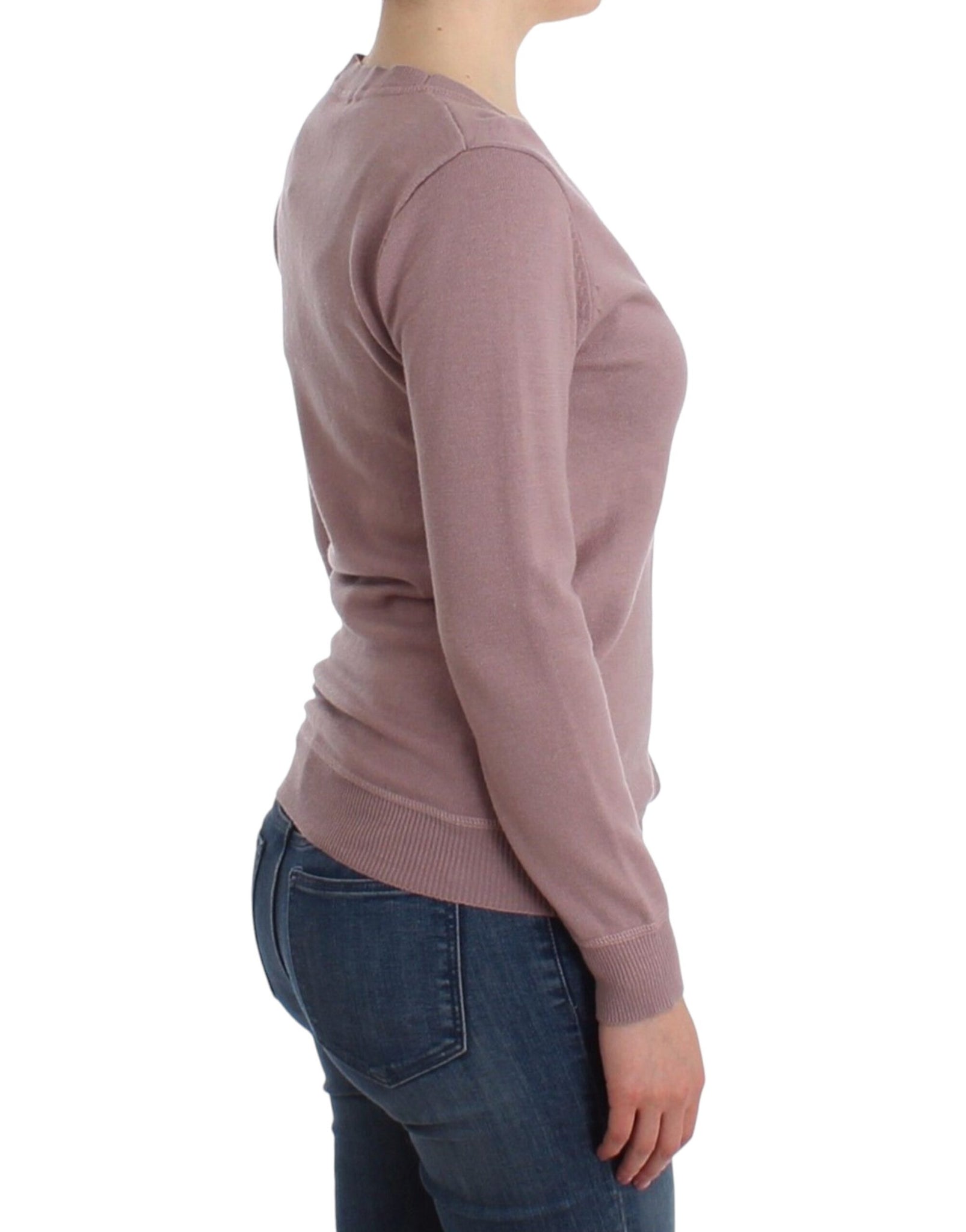 Purple v-neck wool cardigan