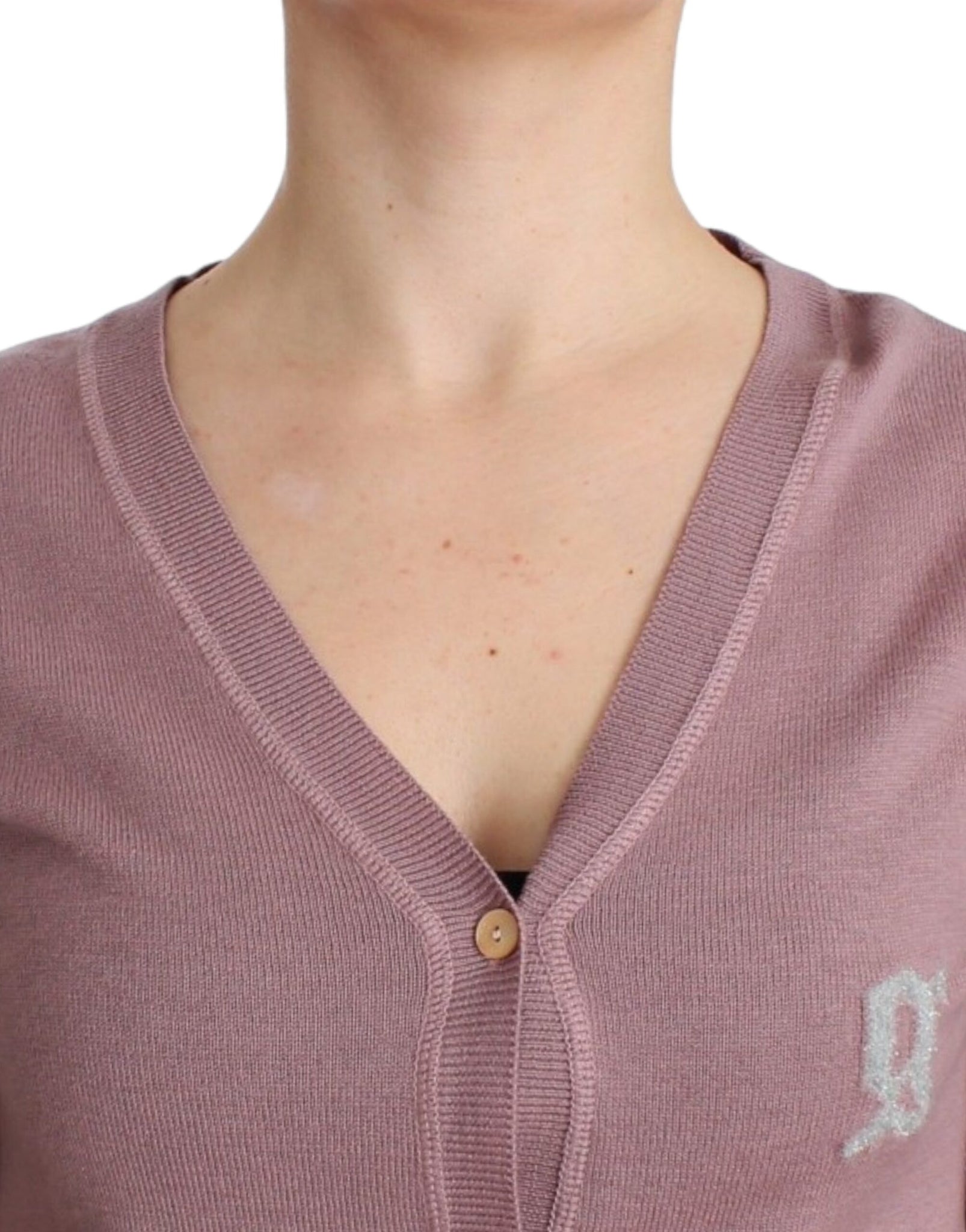 Purple v-neck wool cardigan