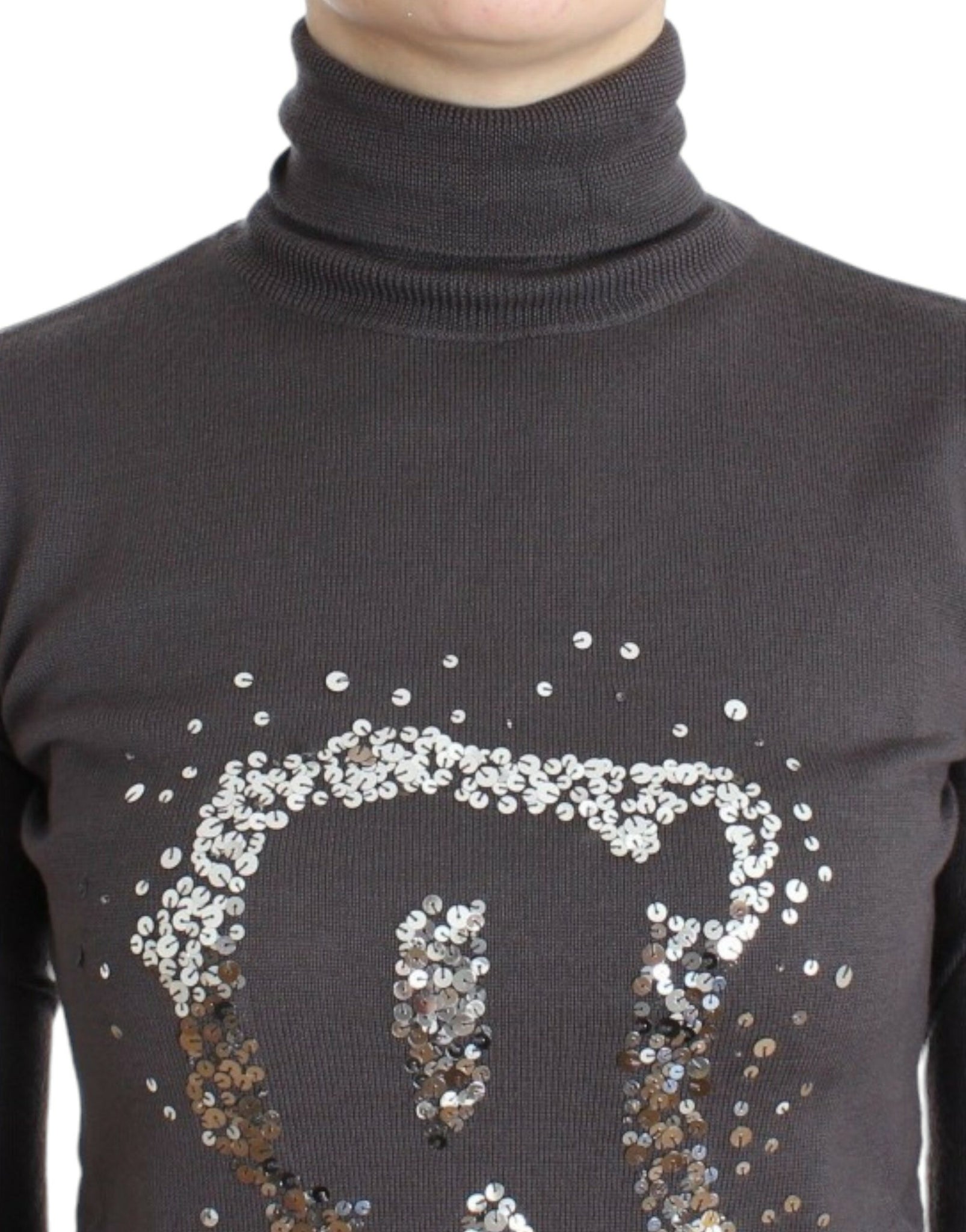 Brown turtleneck cotton sweater