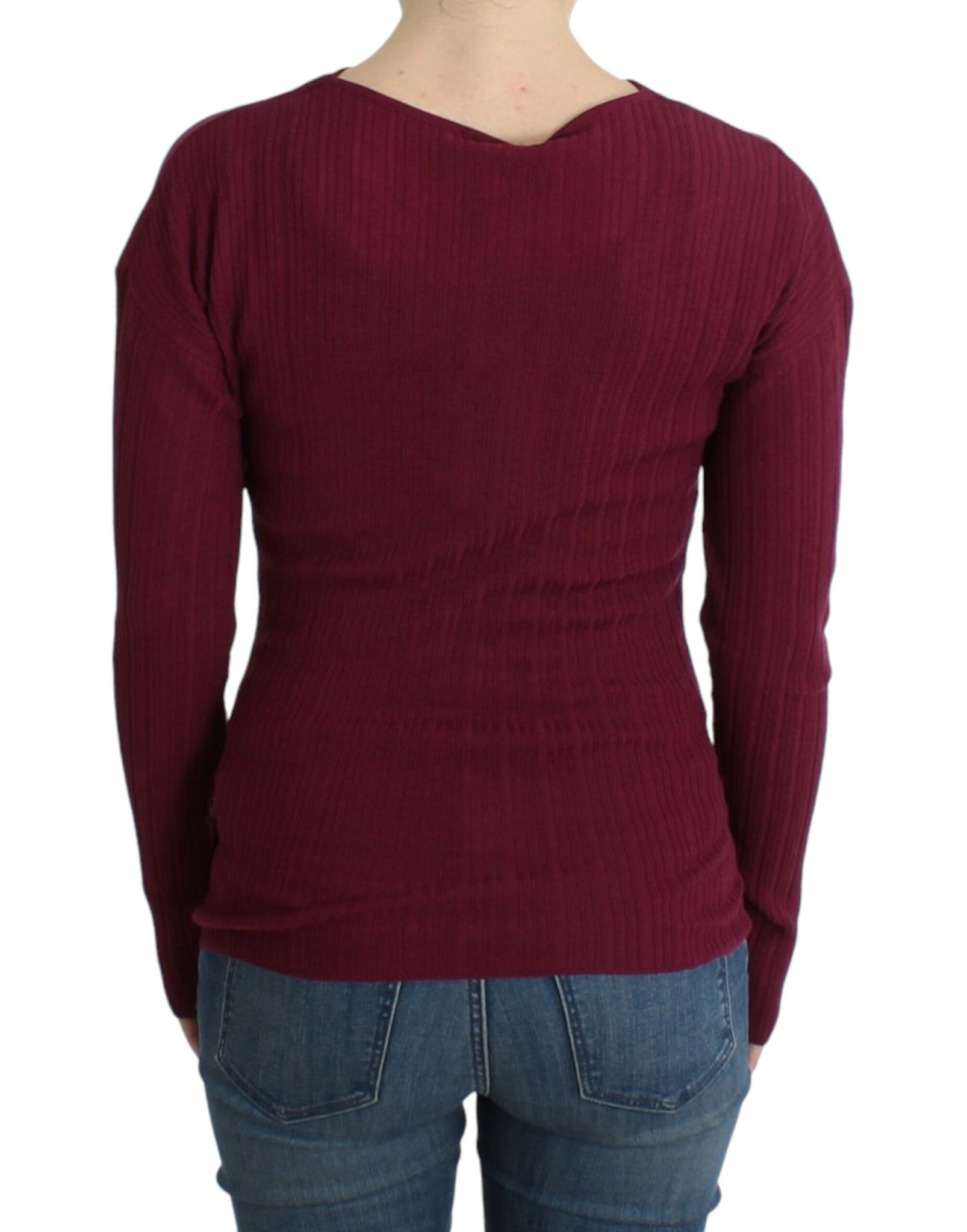 Purple knitted wool sweater