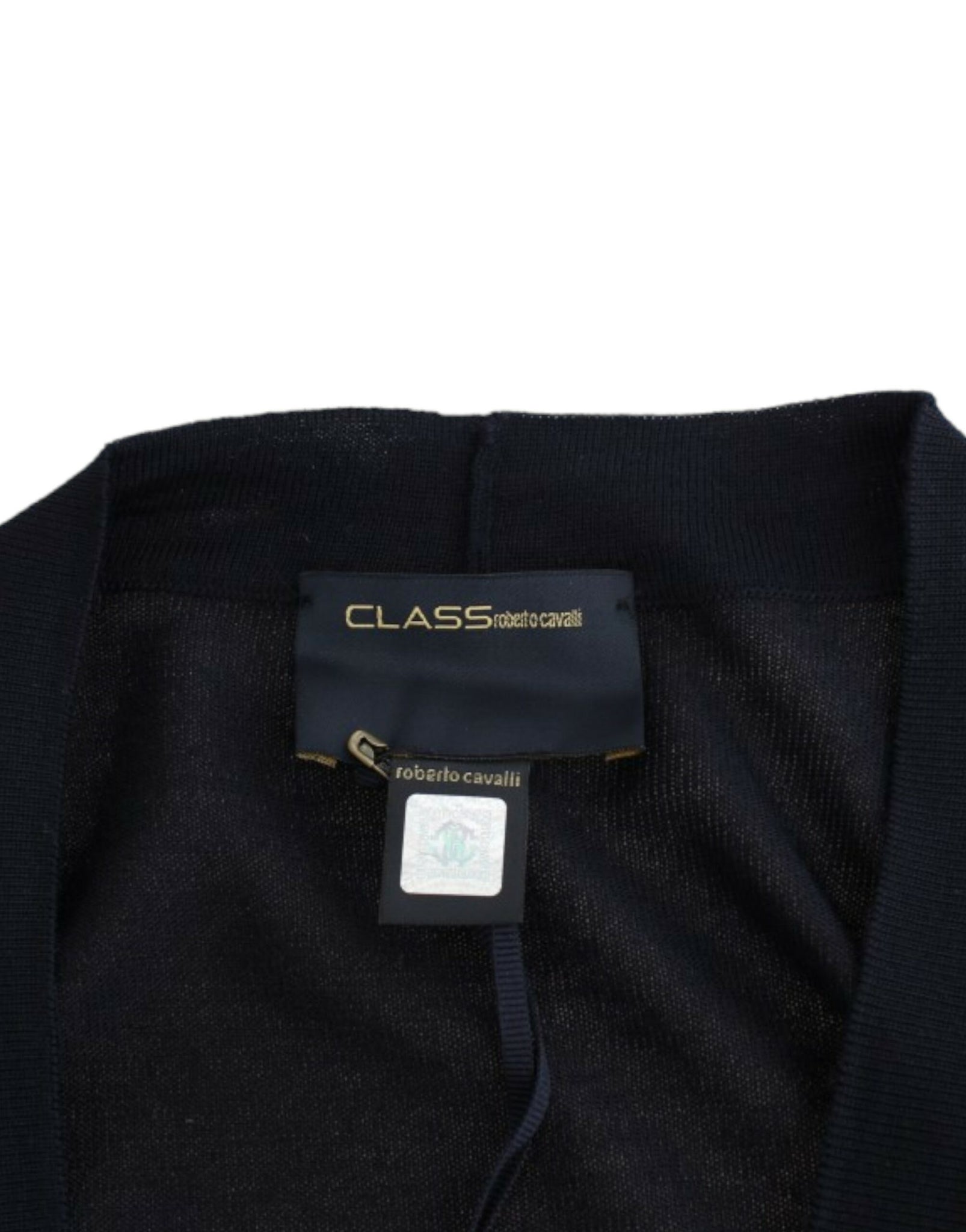 Black cropped wool cardigan