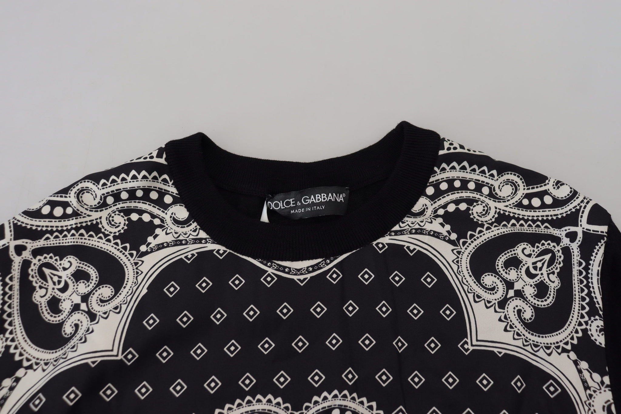 Black Bandana Crewneck Pullover Sweater