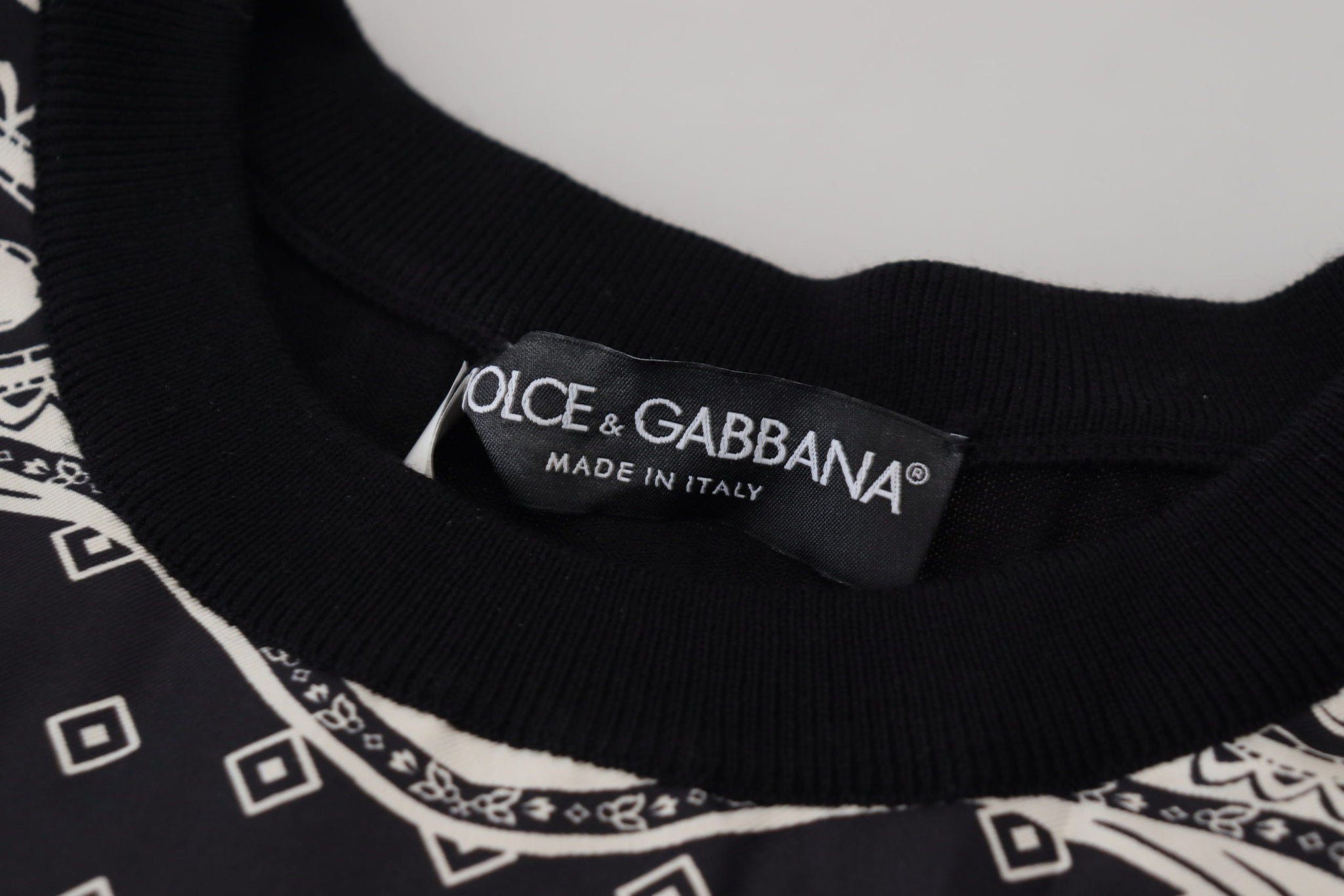 Black Bandana Crewneck Pullover Sweater