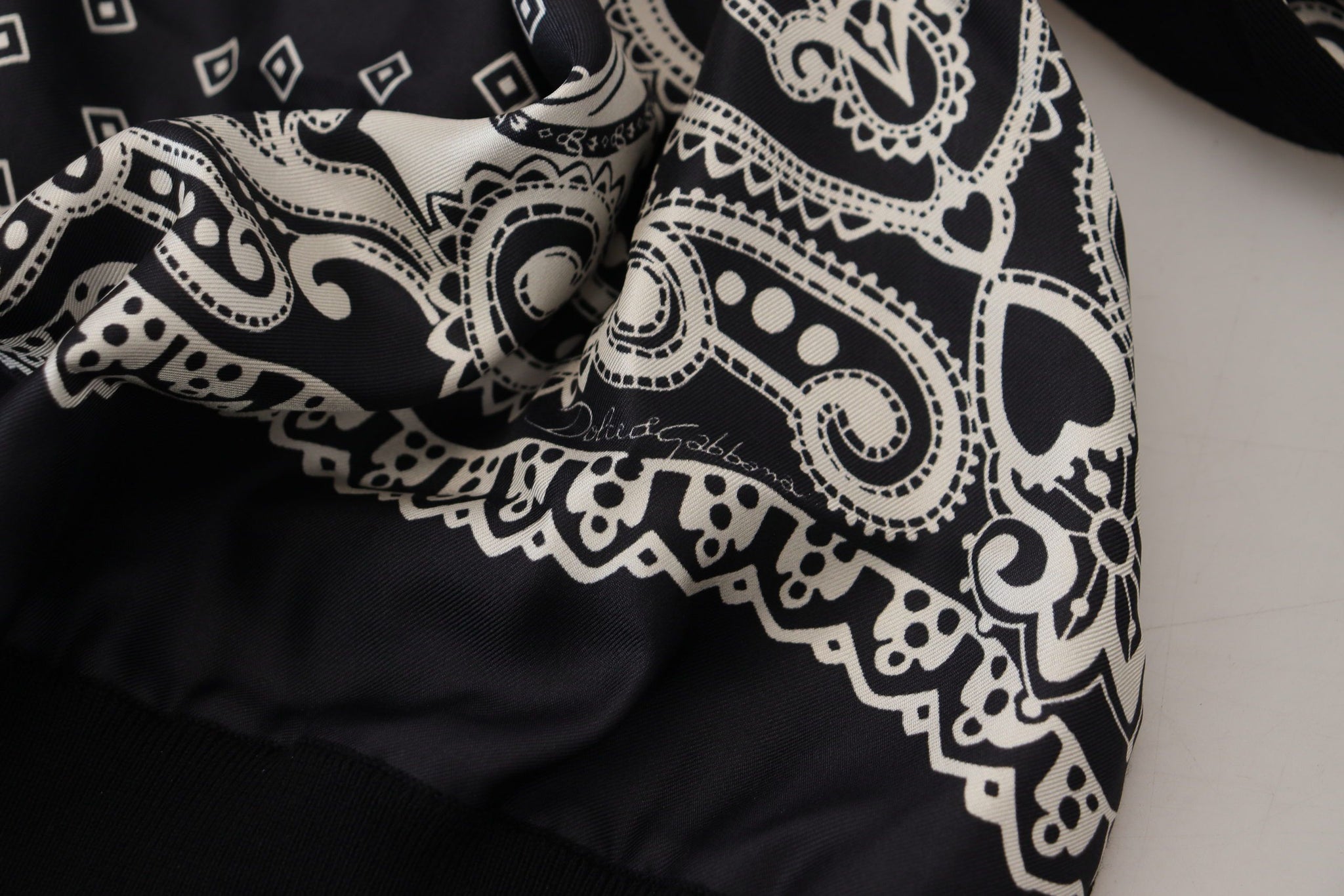 Black Bandana Crewneck Pullover Sweater