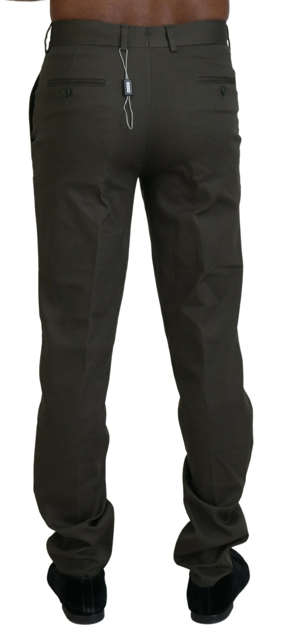 Green Cotton Straight Fit Men Pants