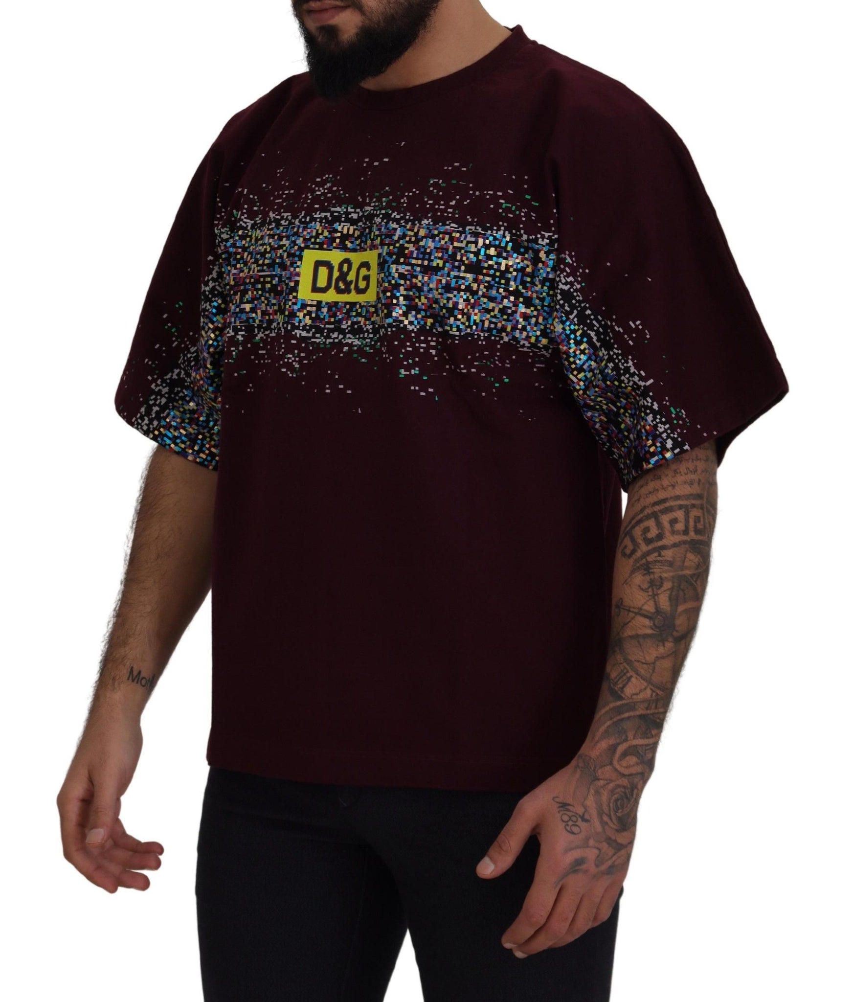 Bordeaux Cotton DG CHANNEL Top  T-shirt
