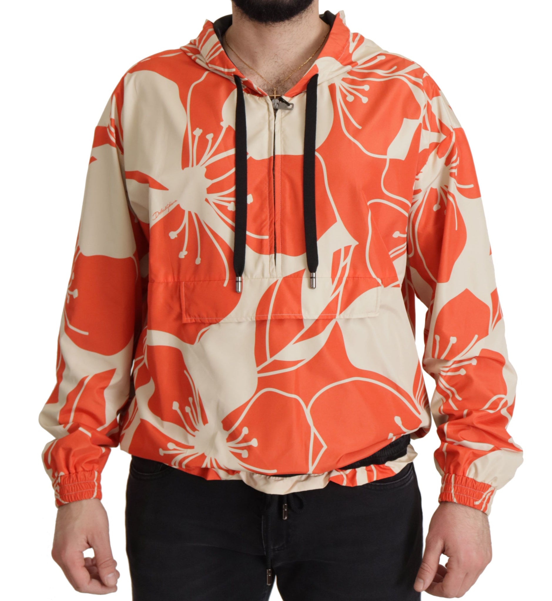 Multicolor Floral Hooded Pullover Sweater