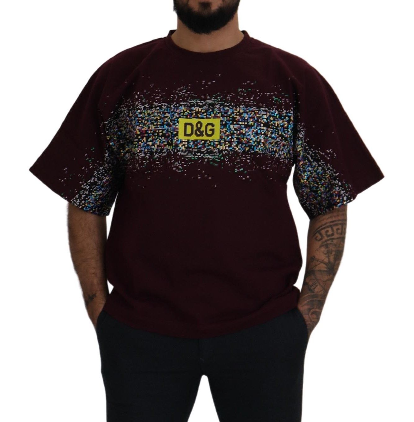 Bordeaux Cotton DG CHANNEL Top  T-shirt