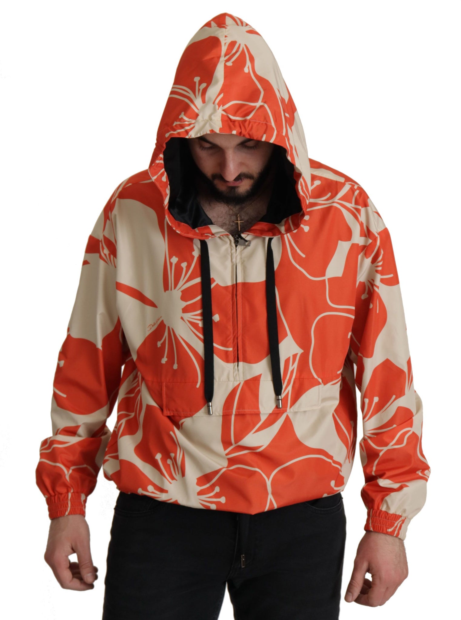 Multicolor Floral Hooded Pullover Sweater
