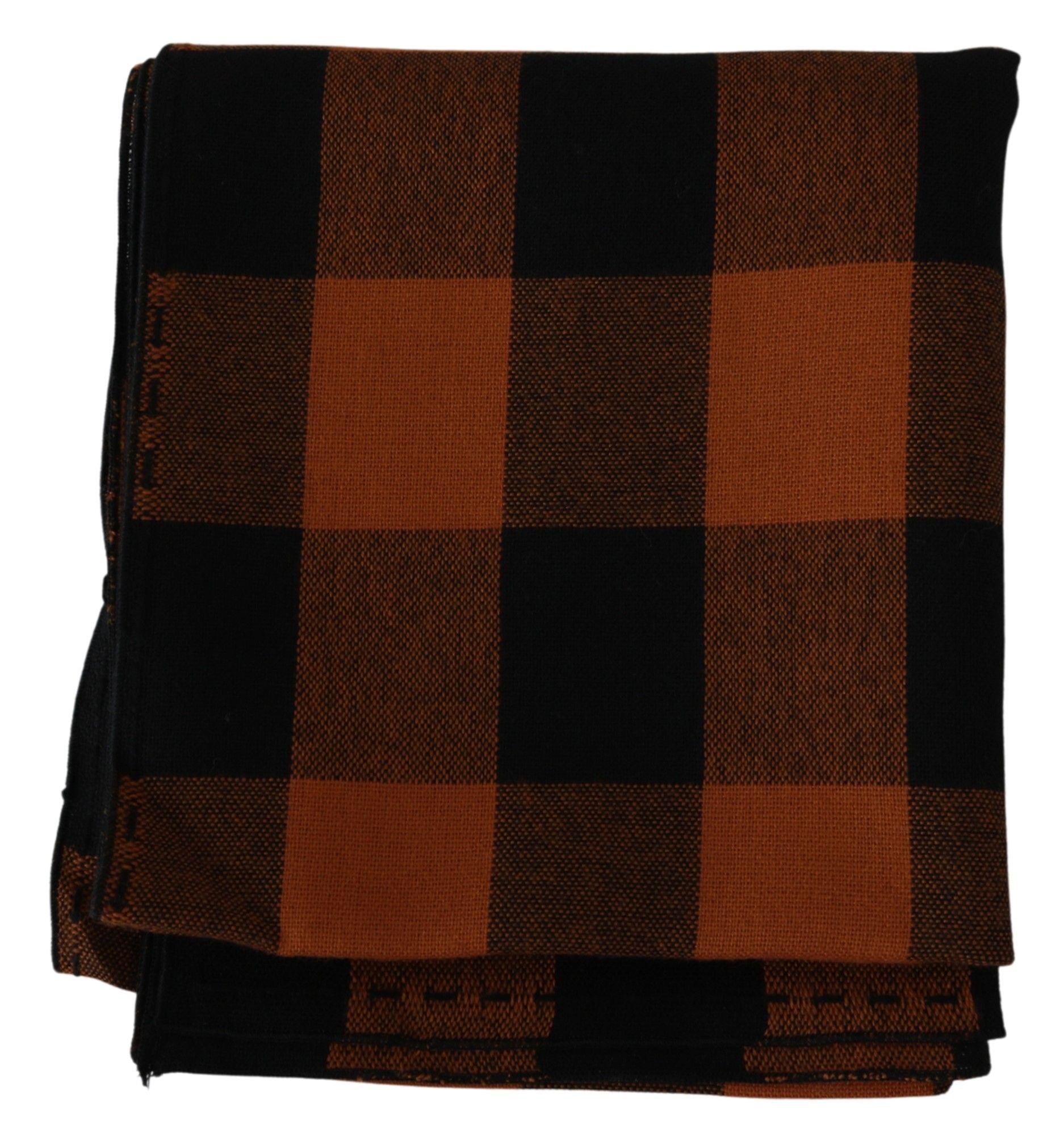 Orange Check Neck Wrap Shawl Scarf