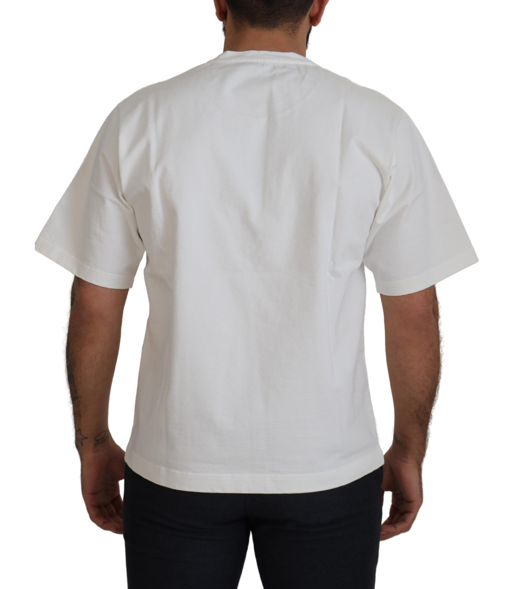 White Amor Cotton Crewneck  T-shirt