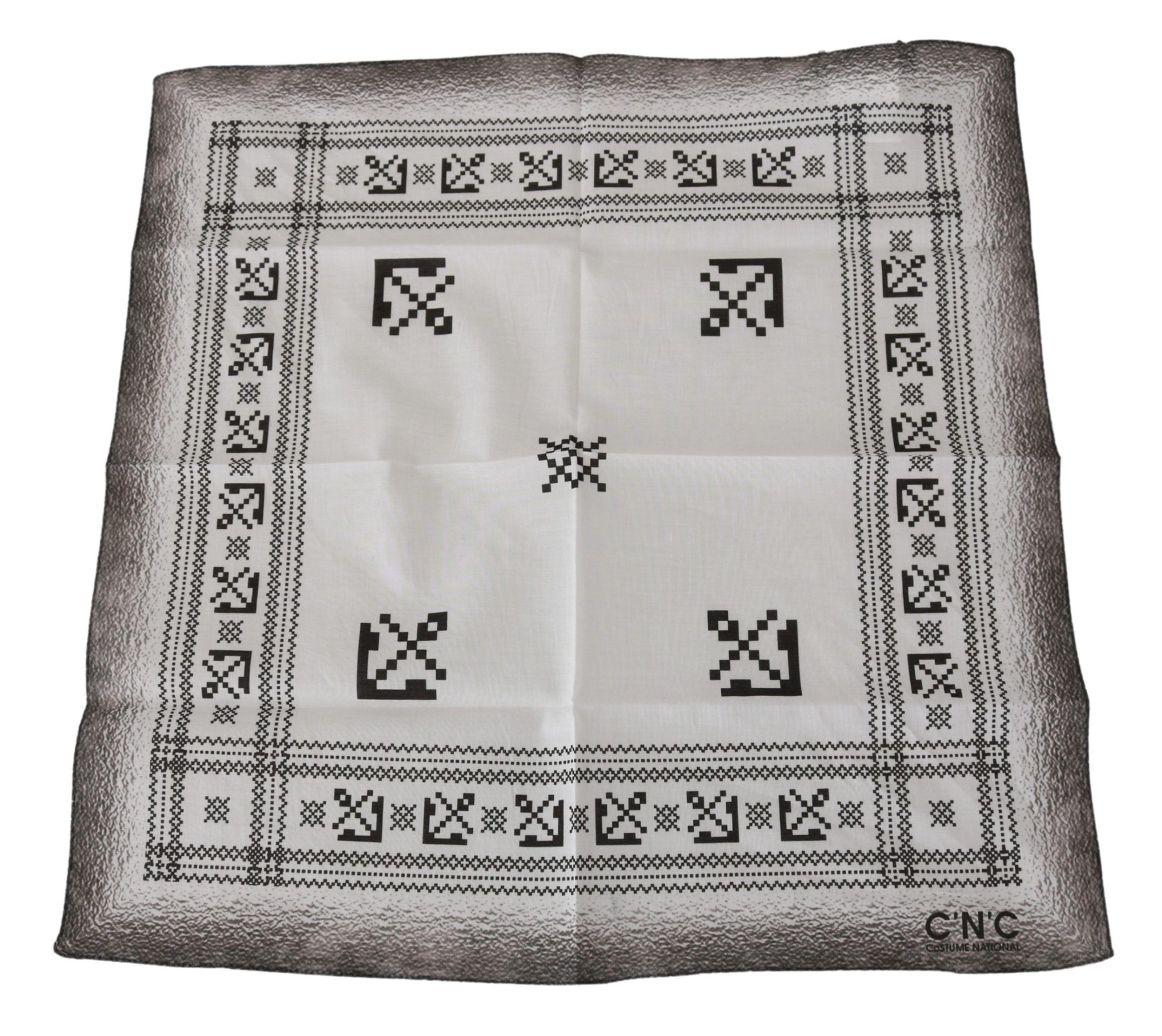 White Printed Bandana Cotton Scarf