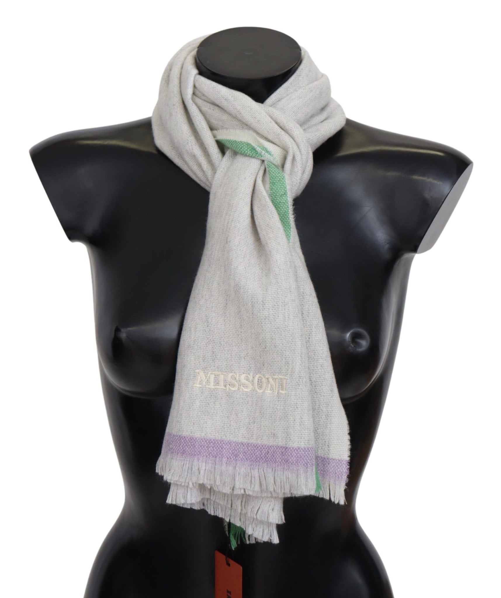 Multicolor Lined Cashmere Unisex Wrap Scarf