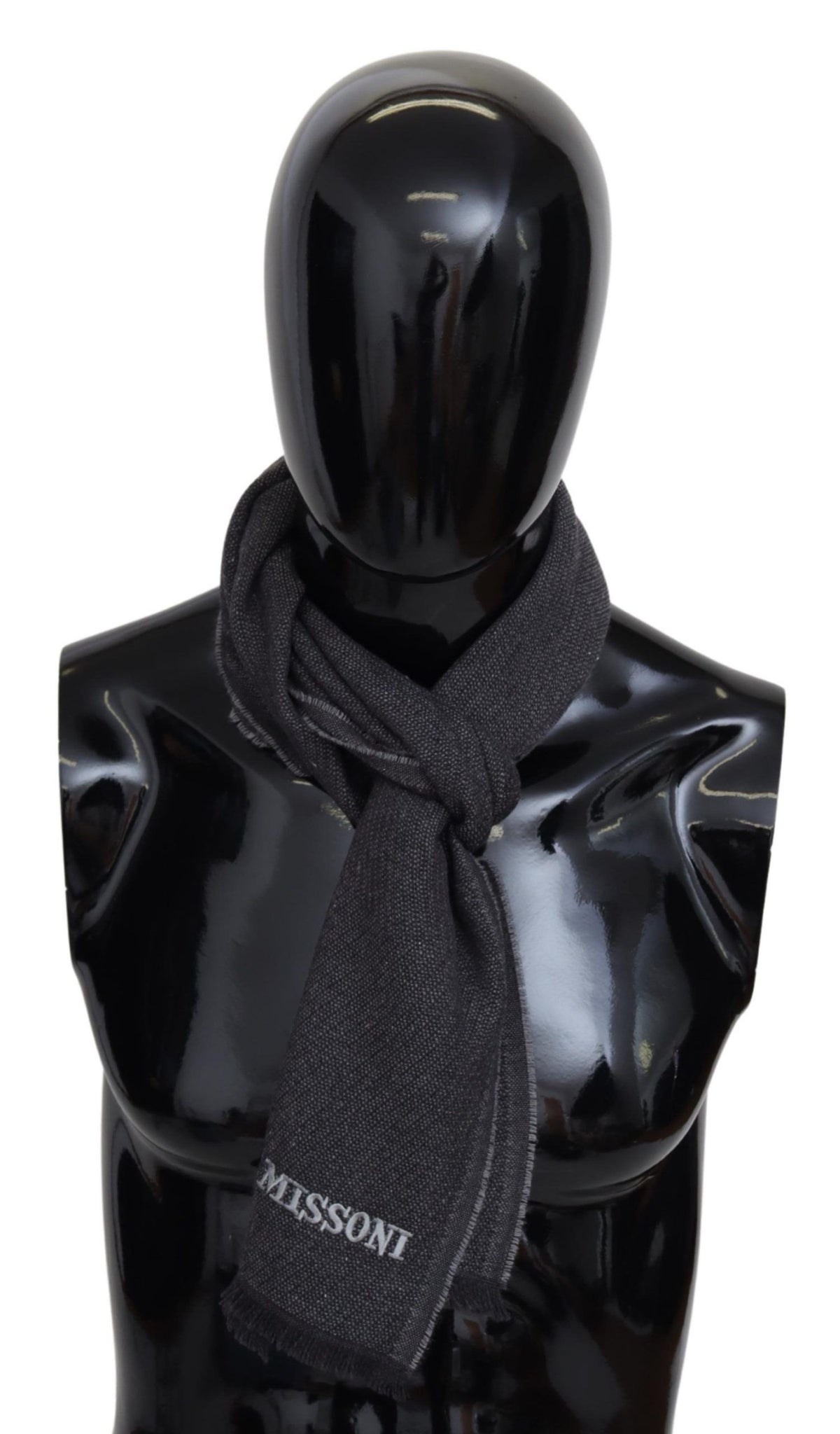 Black Wool Knit Unisex Neck Wrap Shawl Scarf