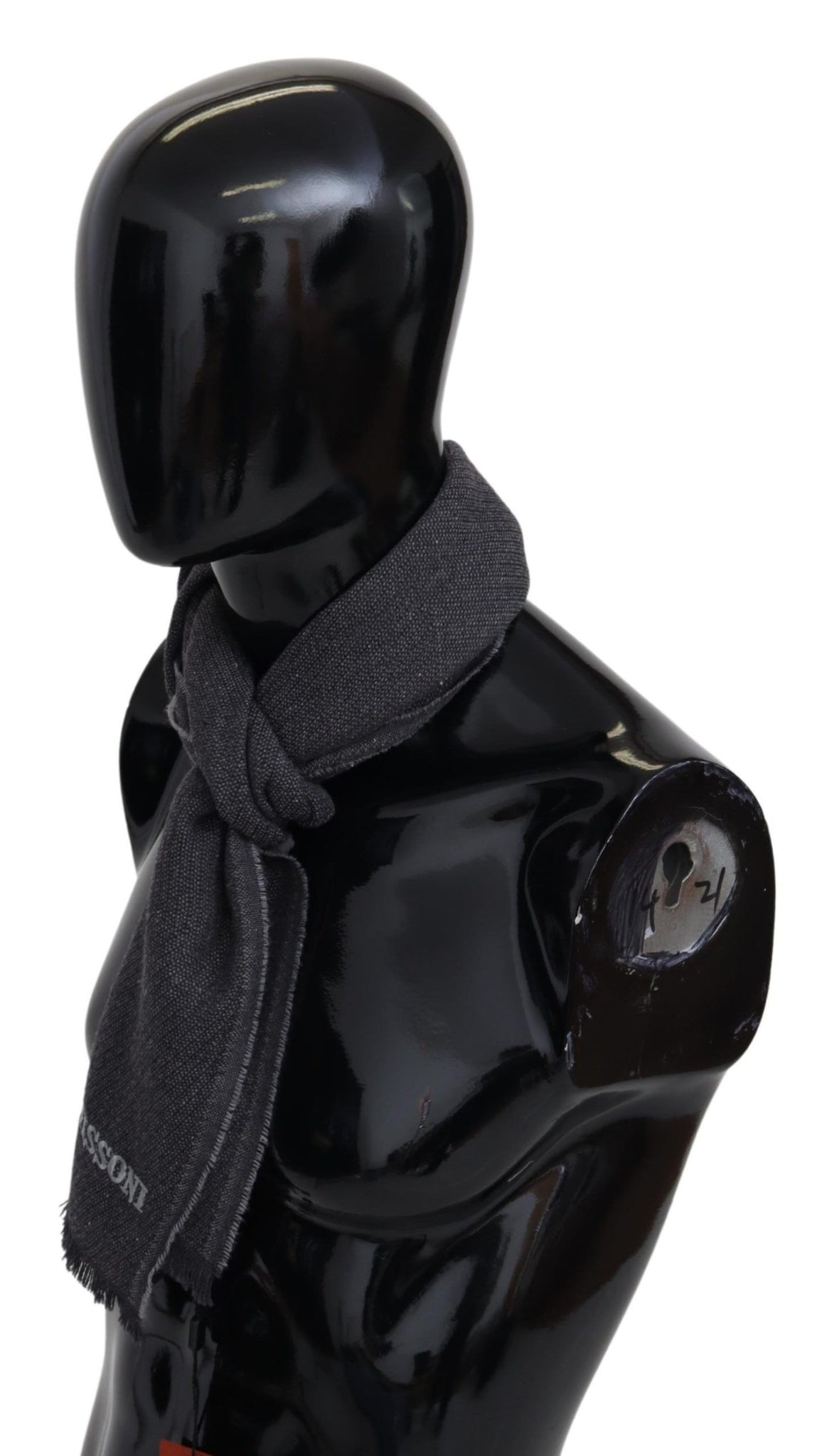 Black Wool Knit Unisex Neck Wrap Shawl Scarf
