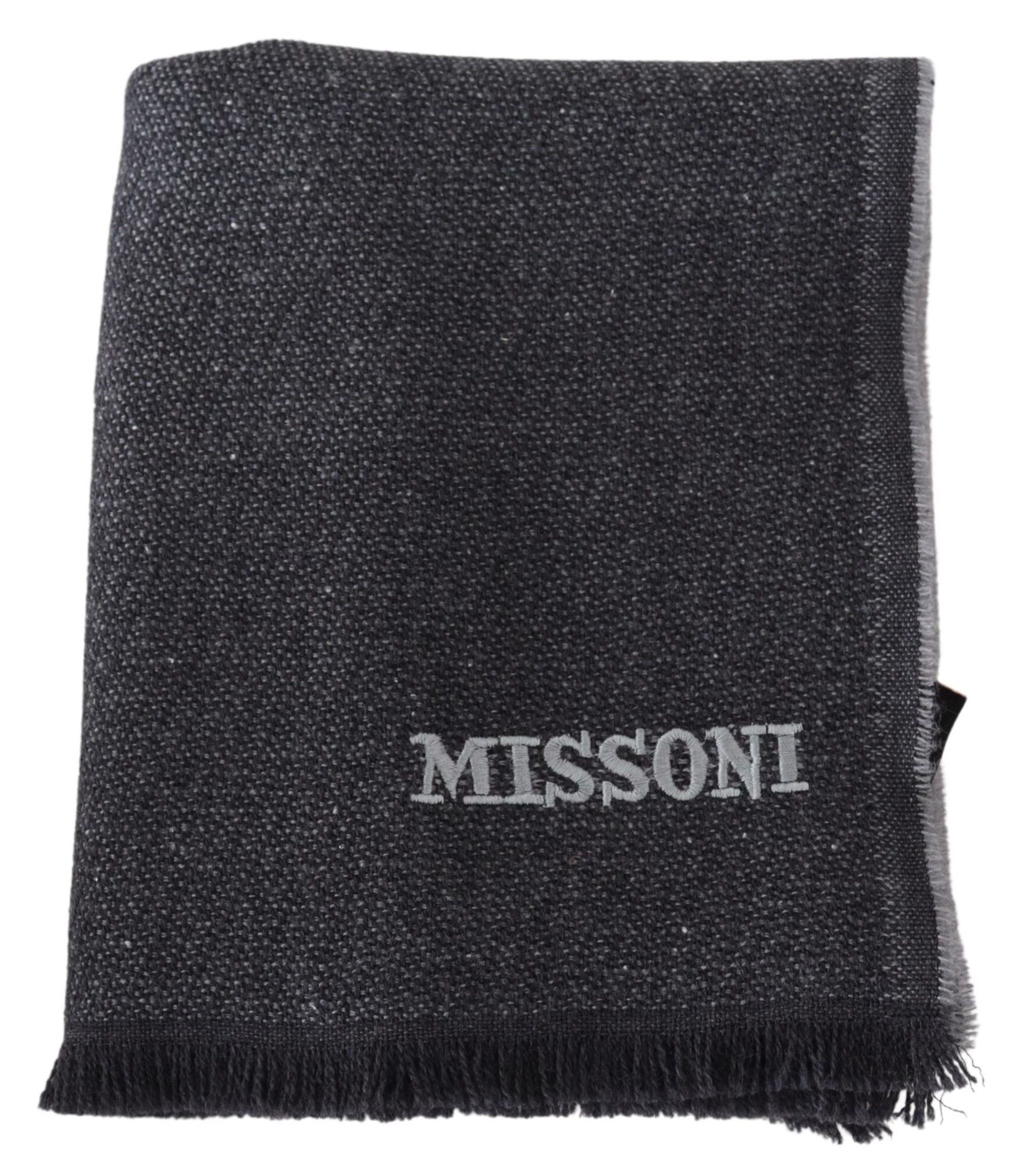 Black Wool Knit Unisex Neck Wrap Shawl Scarf