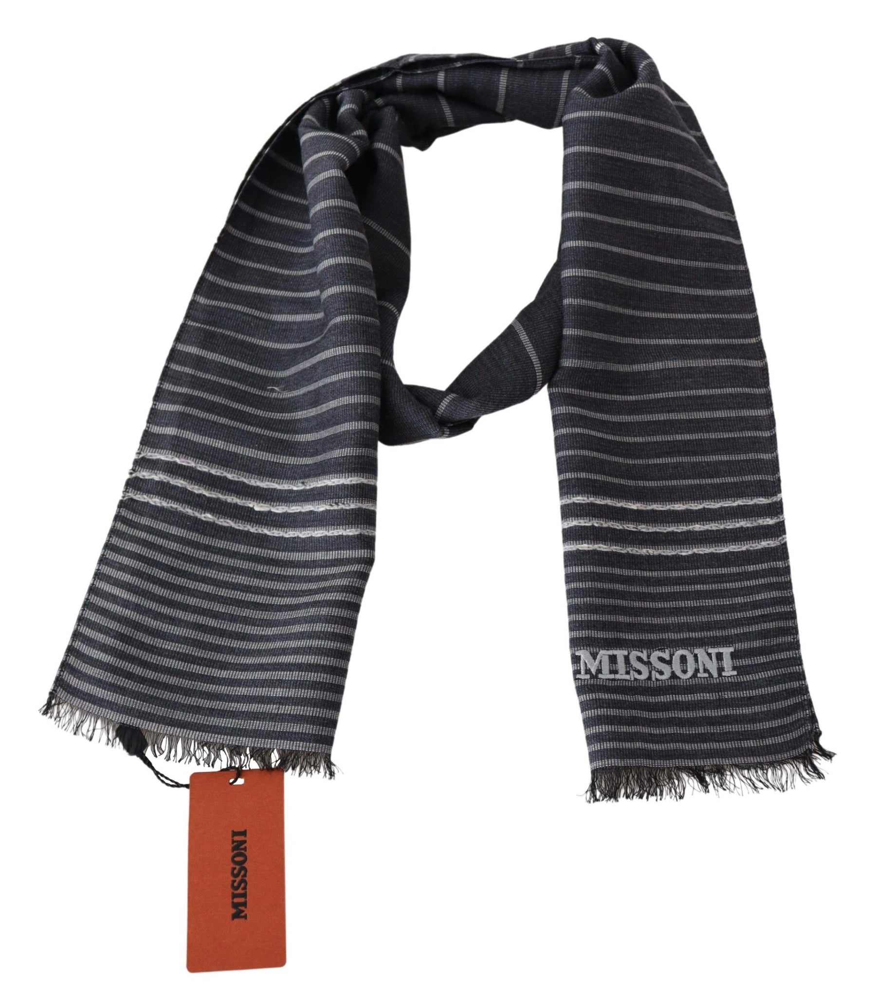 Multicolor Striped Wool Unisex Neck Wrap Shawl