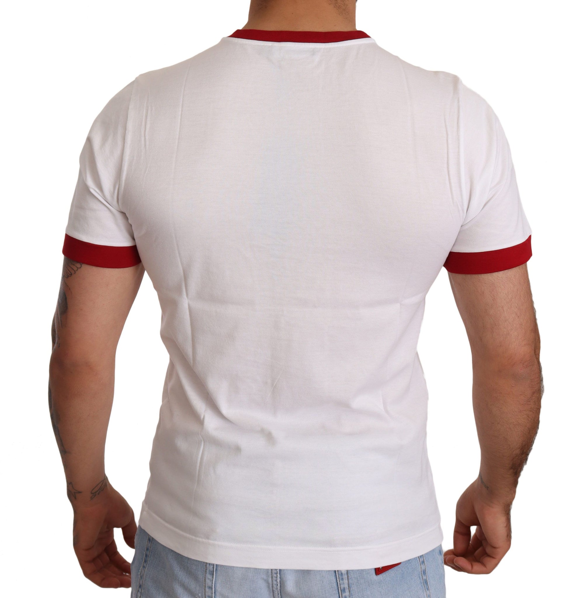 White Kings Angels Print Cotton T-shirt