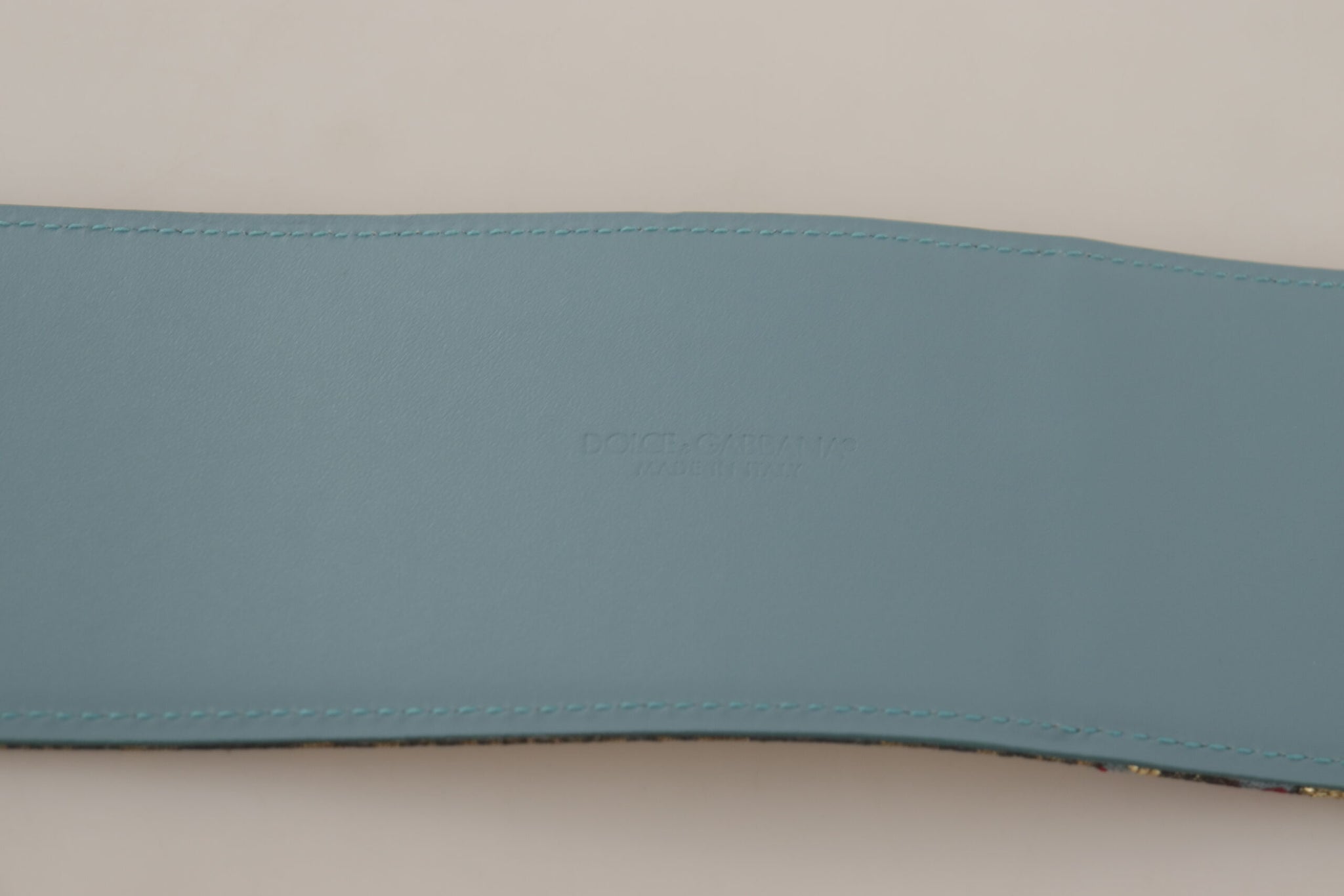 Multicolor Leather Floral Embroid Logo Buckle Belt