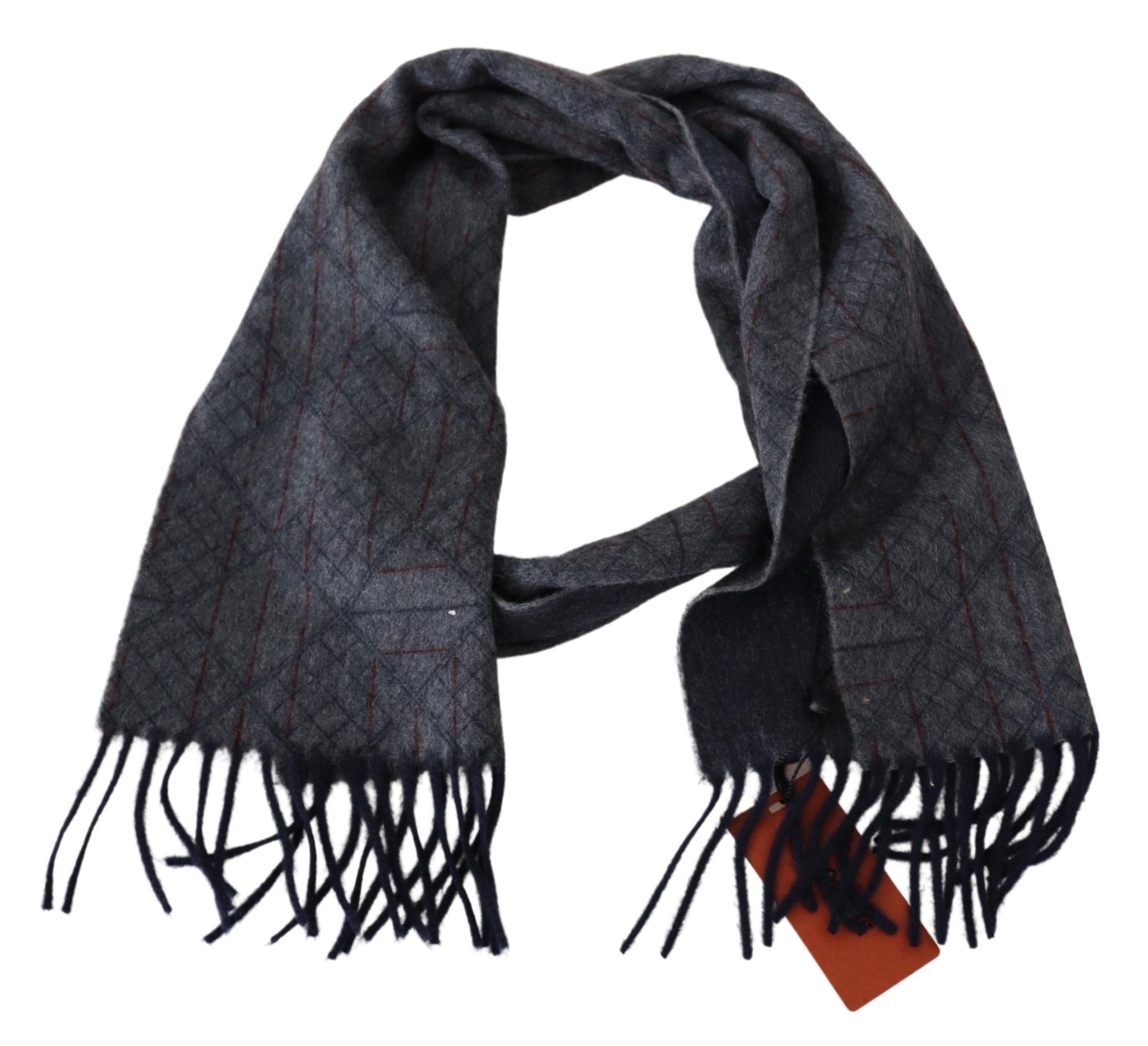 Gray Patterned Cashmere Unisex Neck Wrap Scarf