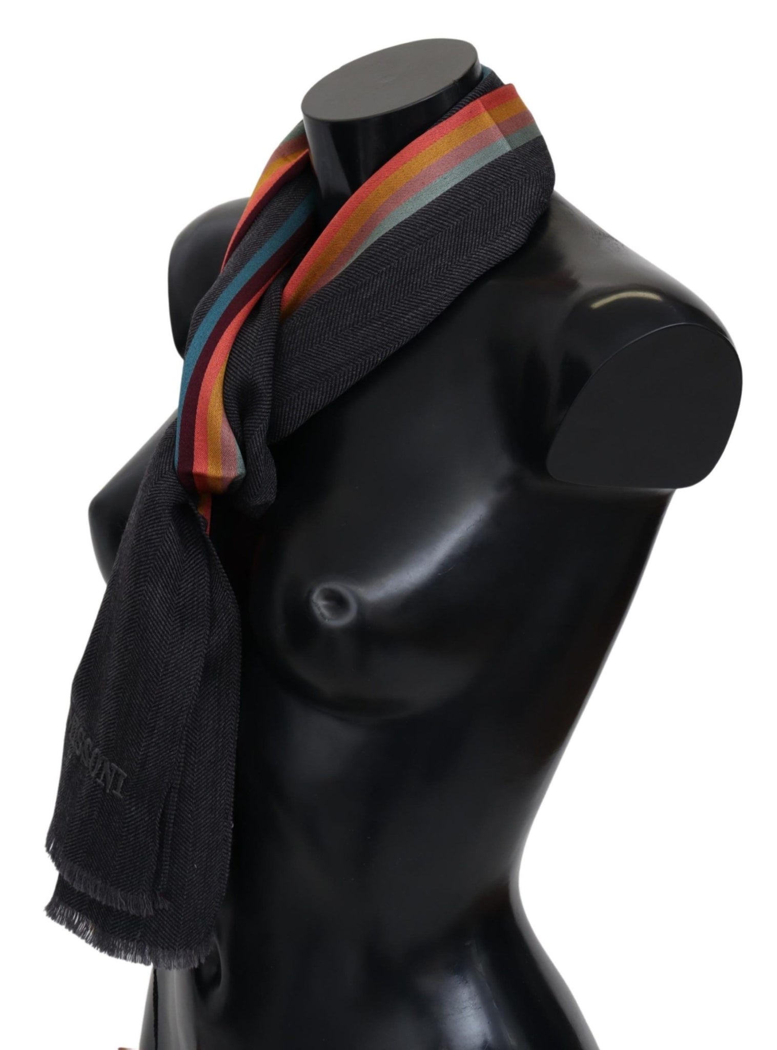 Multicolor Striped Wool Unisex Neck Wrap Scarf