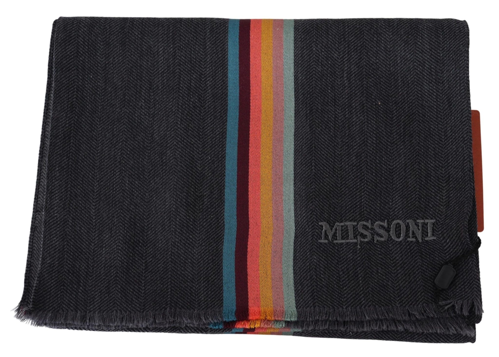 Multicolor Striped Wool Unisex Neck Wrap Scarf