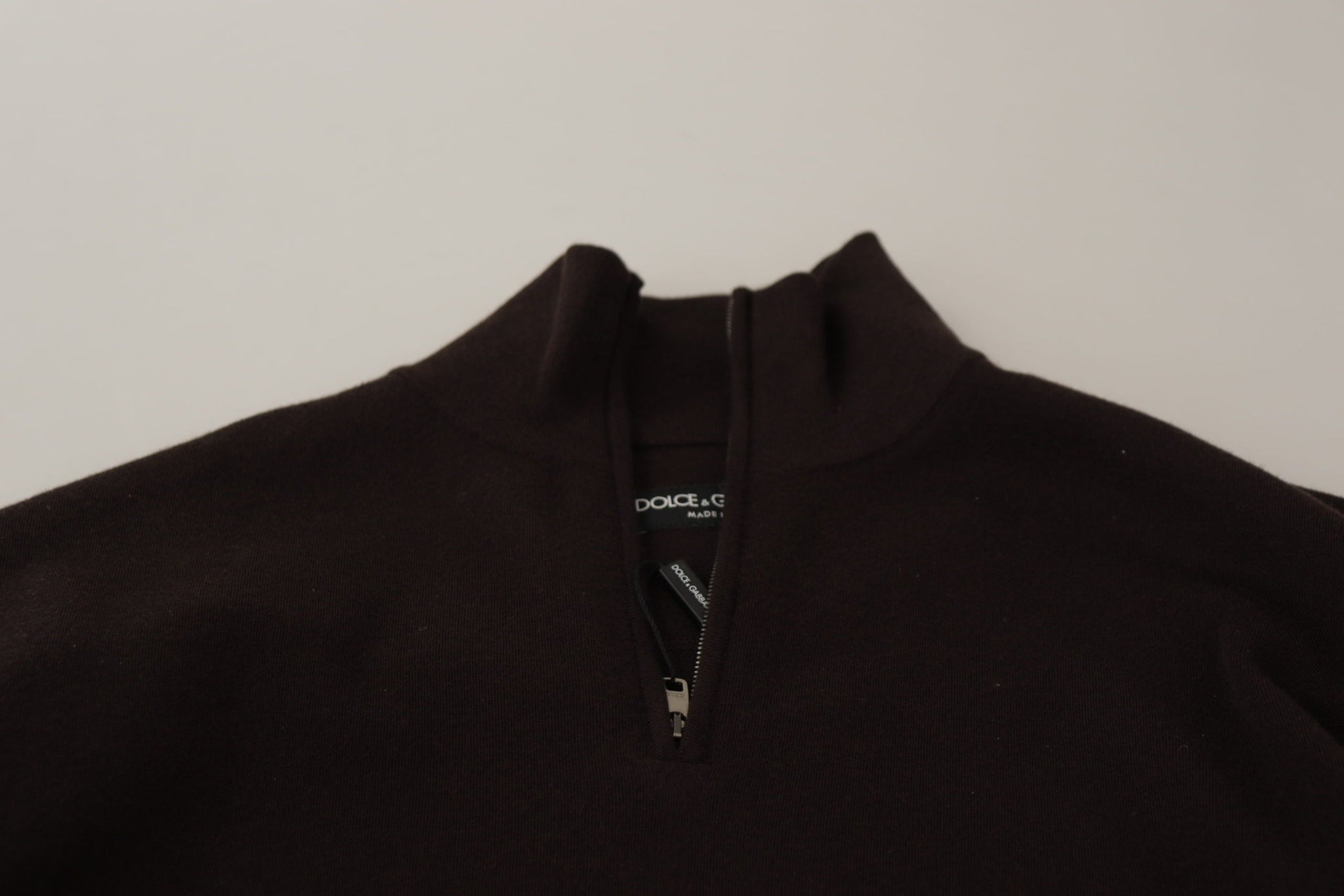 Brown Cashmere Collared Pullover Sweater
