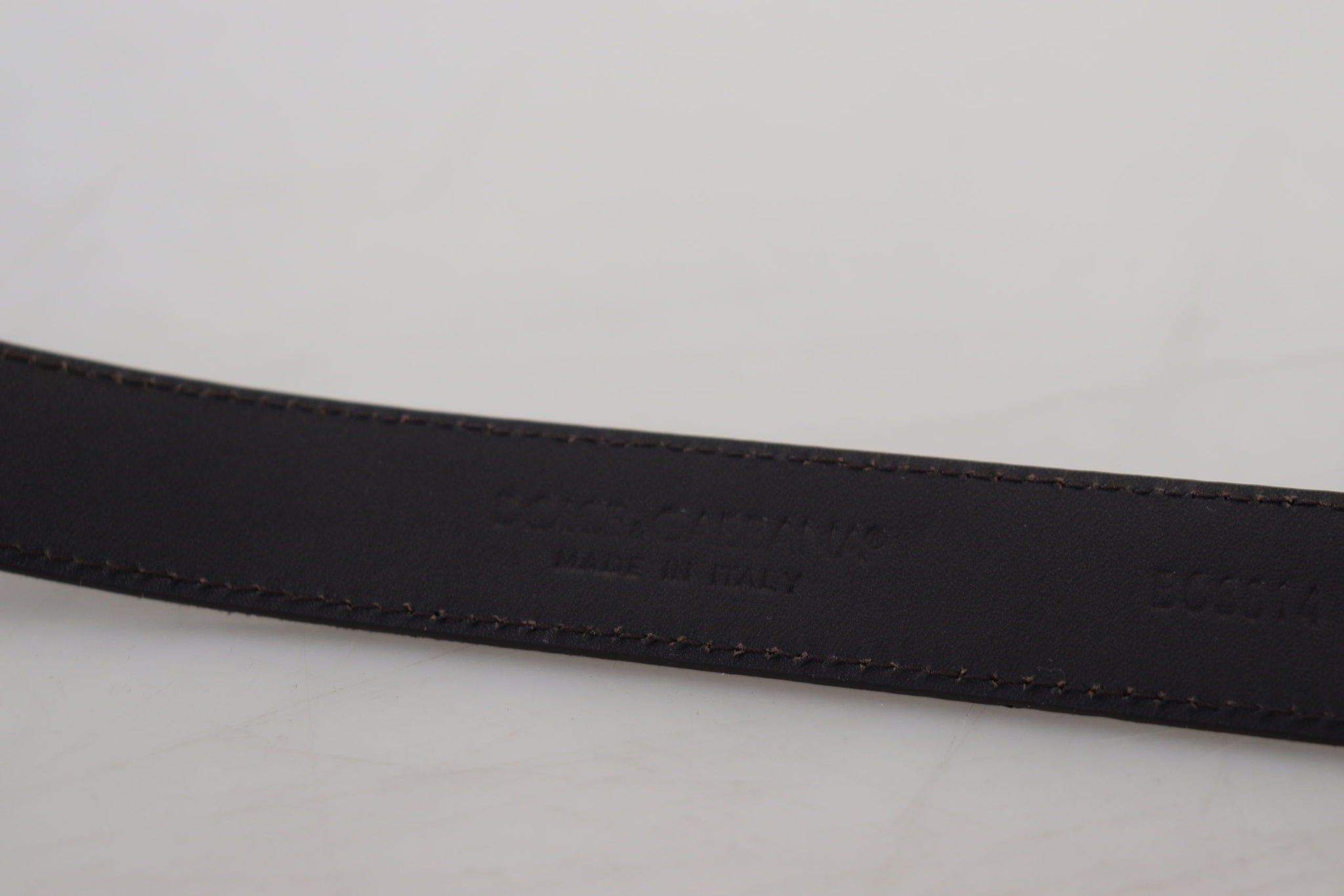 Dark Brown Leather Antique Metal Buckle Men Belt