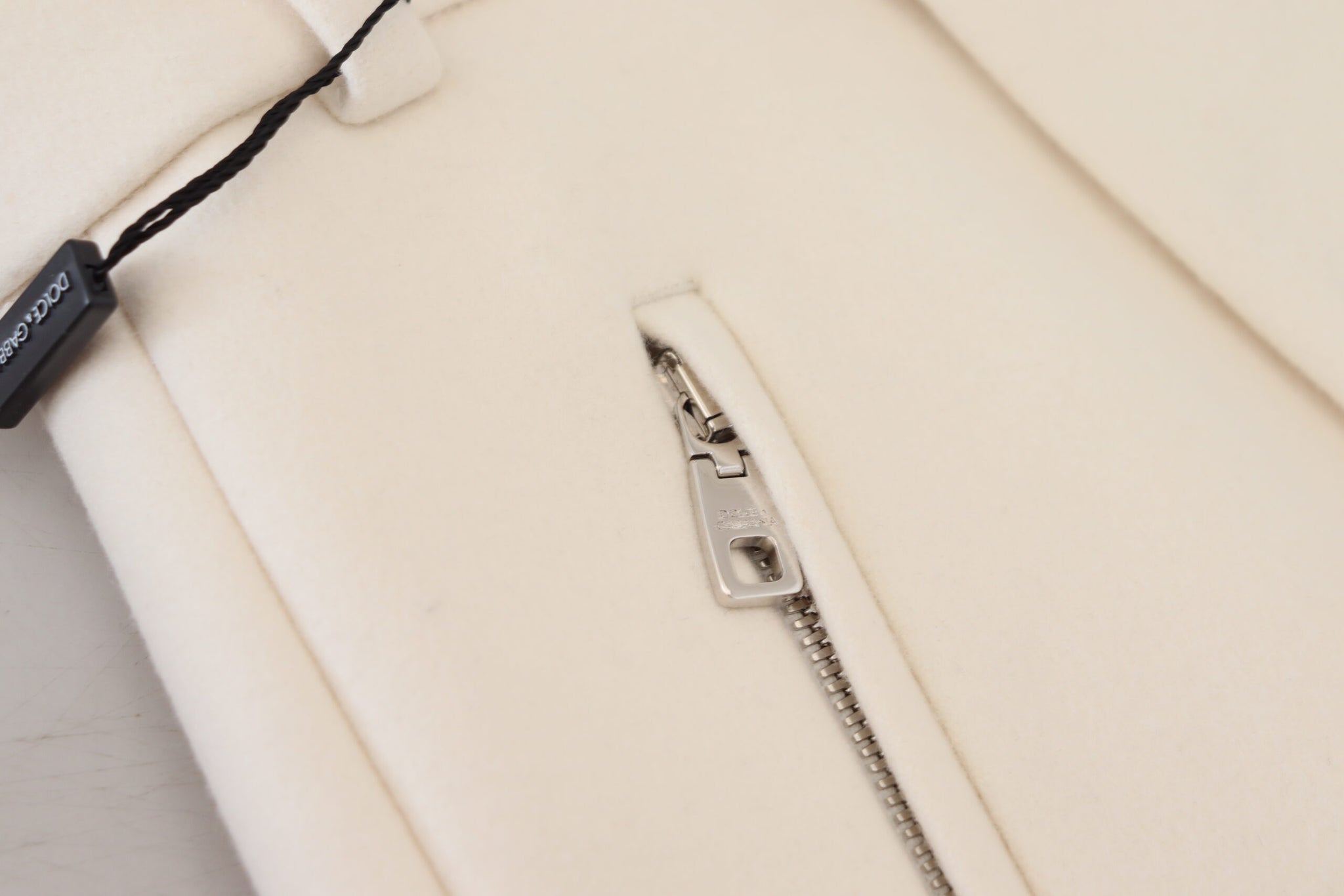 Dolce & Gabbana White Wool A-line High Waist Mini Skirt