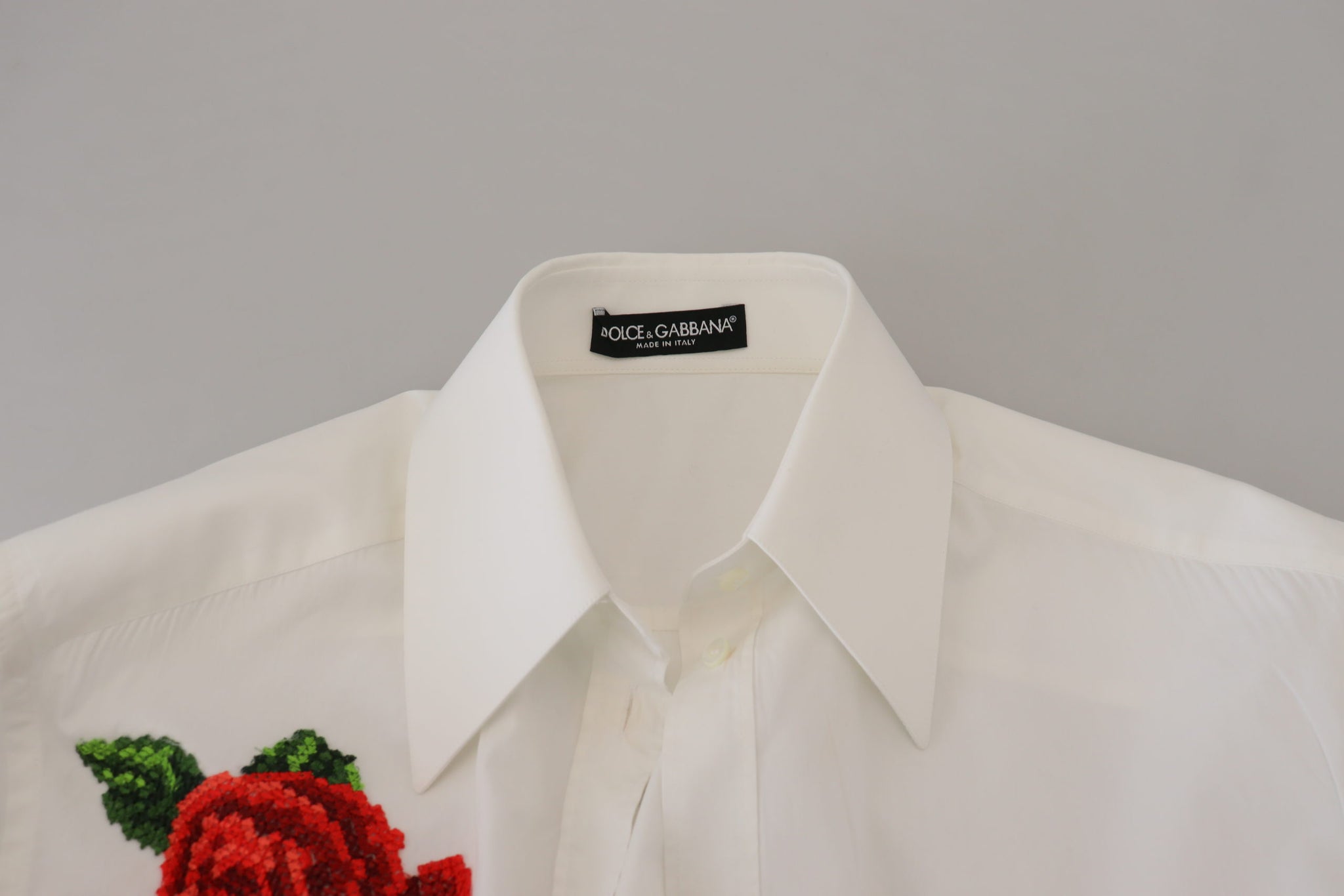 White Cotton Flower Embroidery Shirt Top